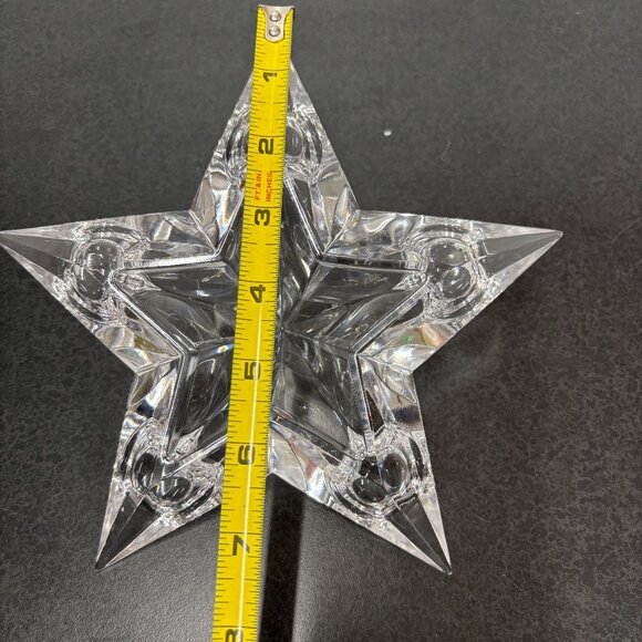 Mikasa Stellar Star 5 Hole Lead Crystal Candle Holder Clear Xmas Centerpiece - Picture 9 of 10